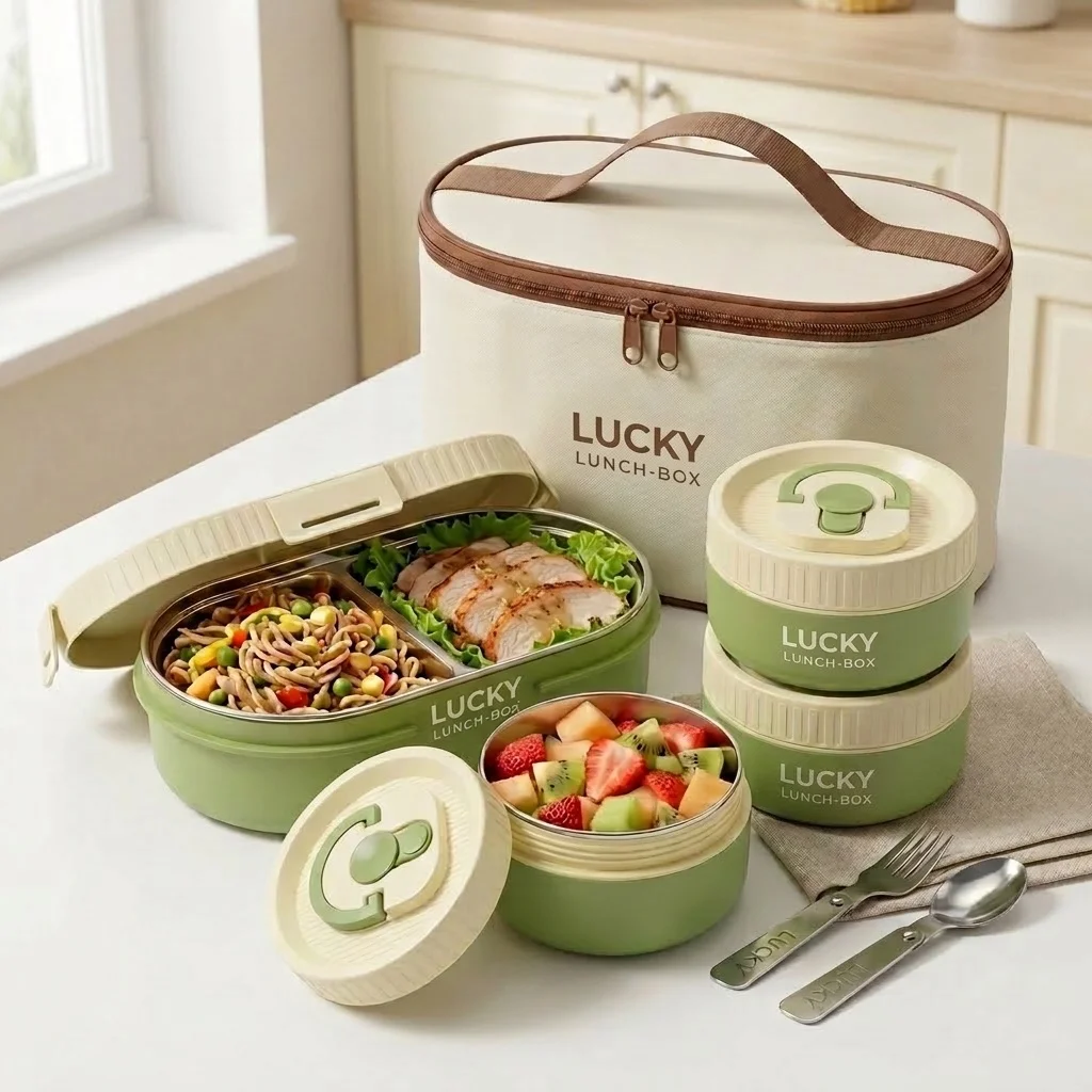 Meal Prep Or Prep Meal - 304 roestvrijstalen thermische lunchbox met handvat,