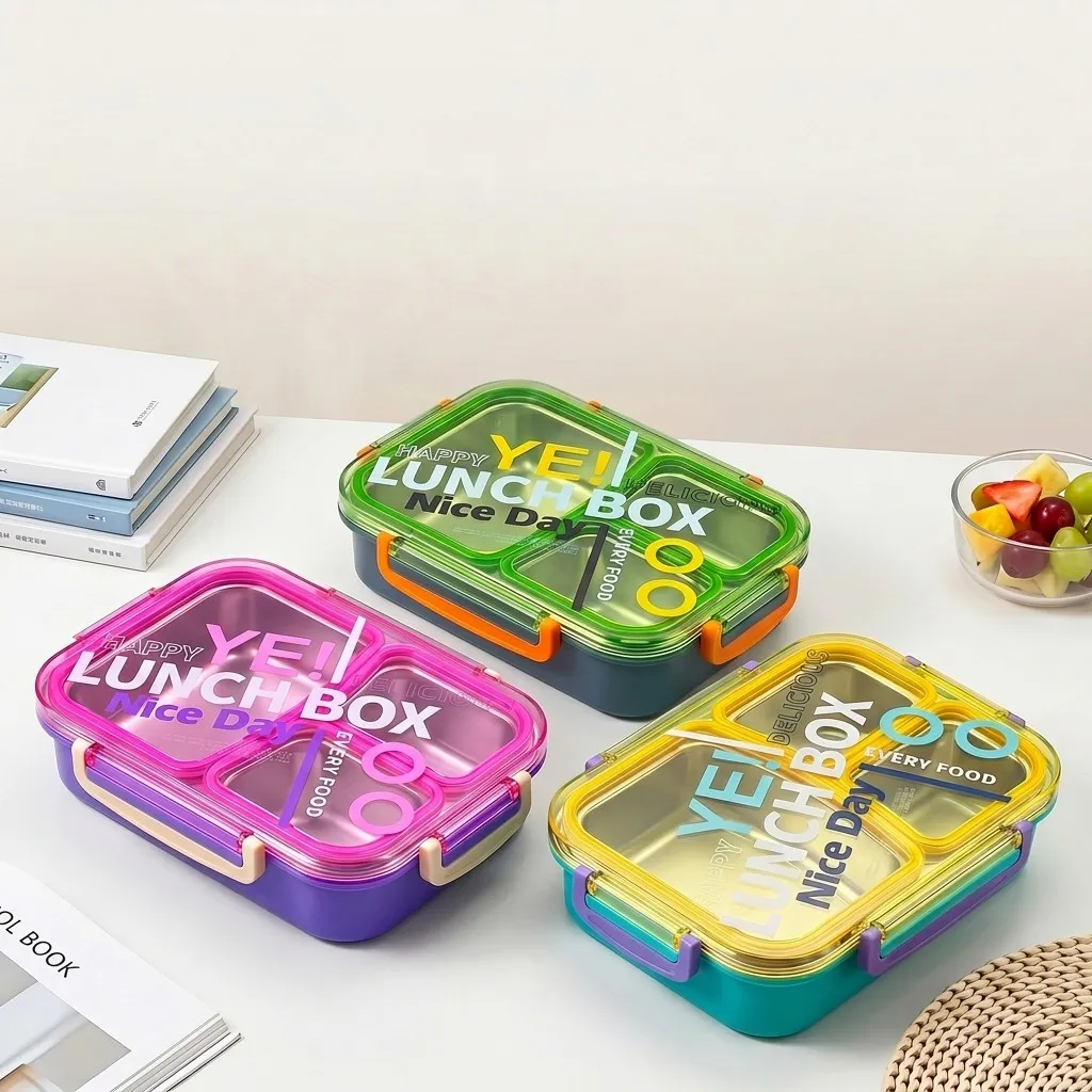 Meal Prep Or Prep Meal - Magnetronbestendige 304 roestvrijstalen bentobox met vakken,
