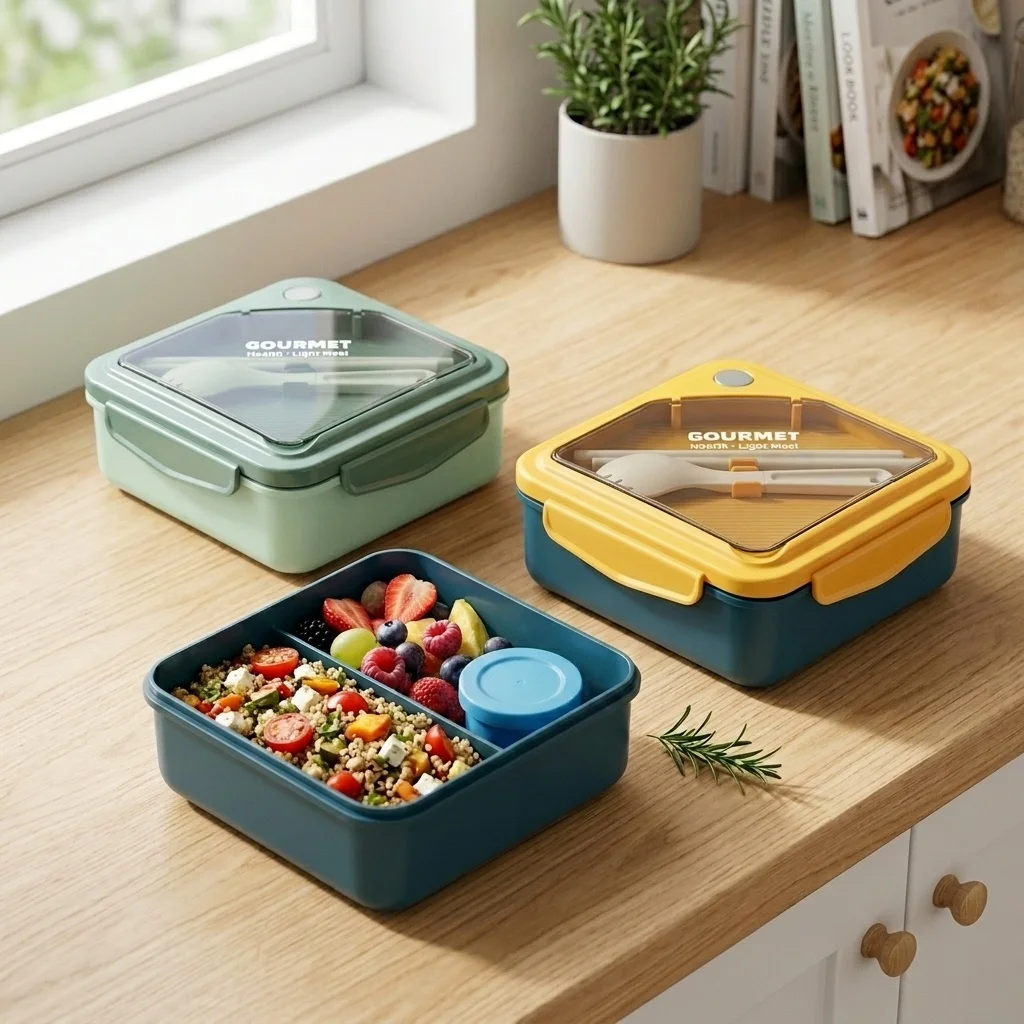 Meal Prep Or Prep Meal - Afgesloten plastic lunchbox met twee compartimenten,