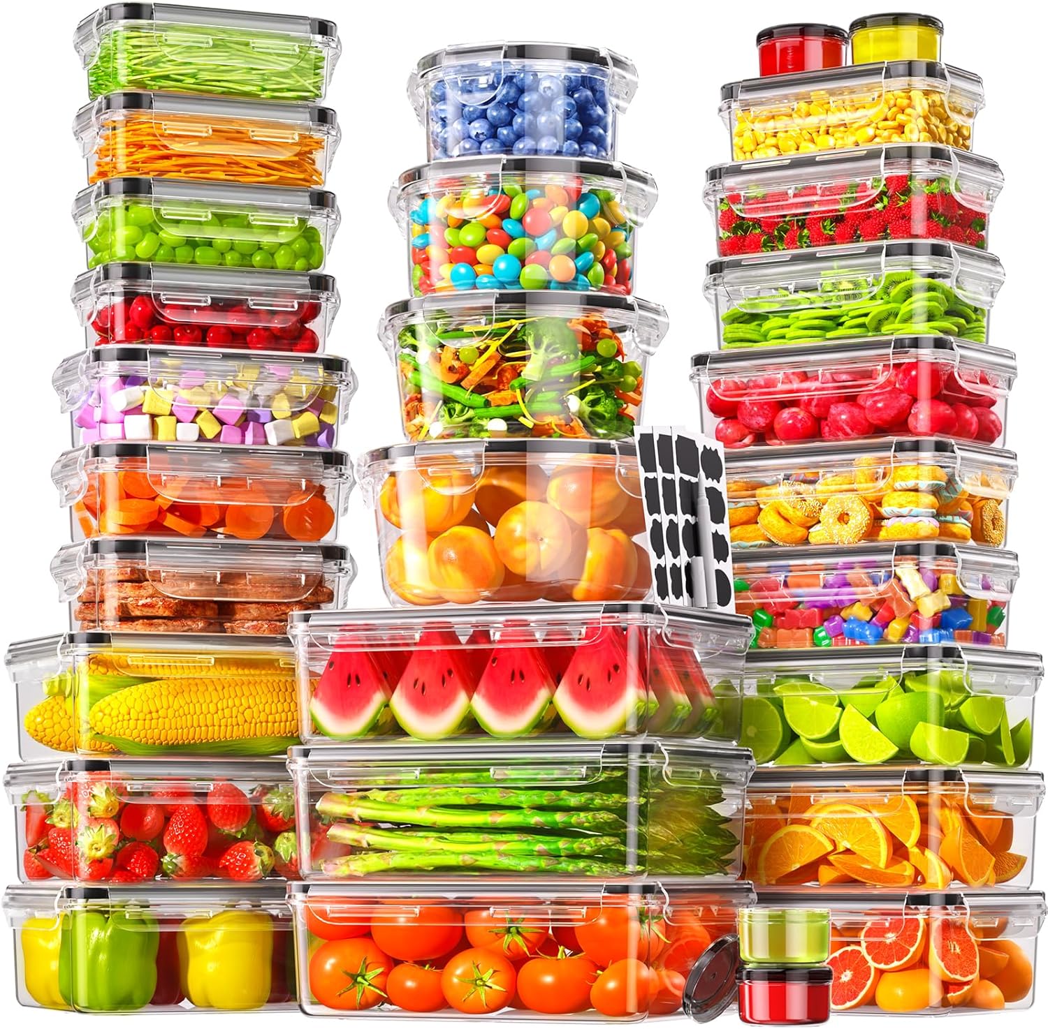Meal Prep Kitchen - 50 stuks/25-pack luchtdichte voedselbewaarcontainers met deksels,
